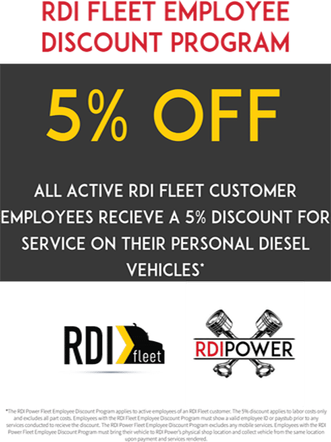 Graphic explaining RDI Power's Fleet employee discount program