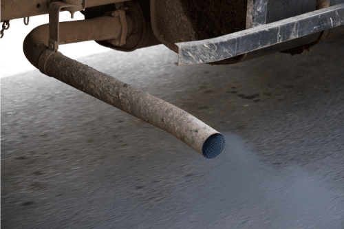 An exhaust pipe on a vehicle