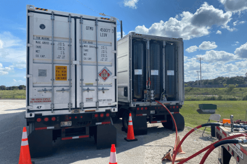 Two semi trucks getting trailer repairs done at RDI Power